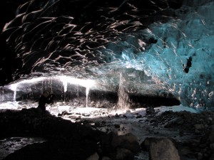 Inside a glacier